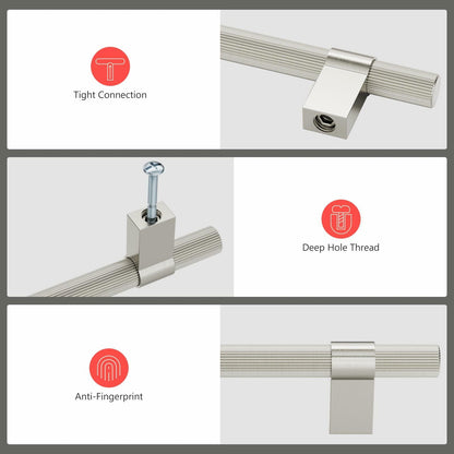 homdiy Brushed Nickel Cabinet Handles 76mm 15 Pack Silver Hardware Pulls