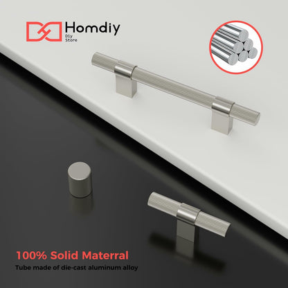 homdiy Brushed Nickel Cabinet Handles 76mm 15 Pack Silver Hardware Pulls