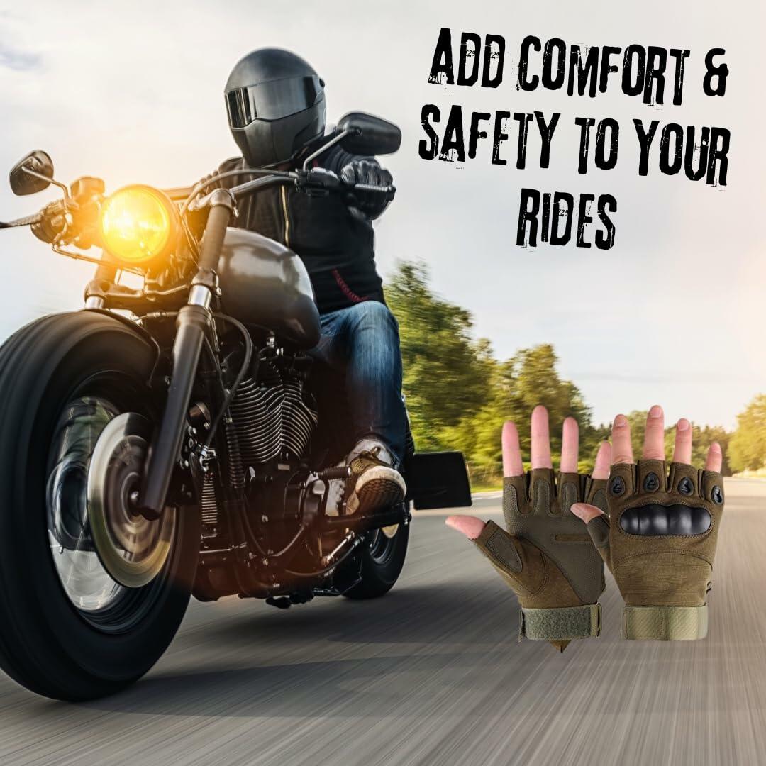 Boundless Performance Fingerless Knuckle Tactical Gloves Black