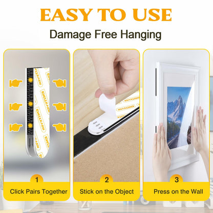 EMITEVER Heavy Duty Picture Hanging Strips Large Black 40 Pairs 80 Strips