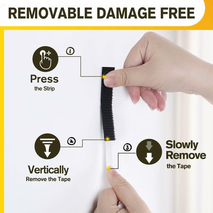 EMITEVER Heavy Duty Picture Hanging Strips Large Black 40 Pairs 80 Strips