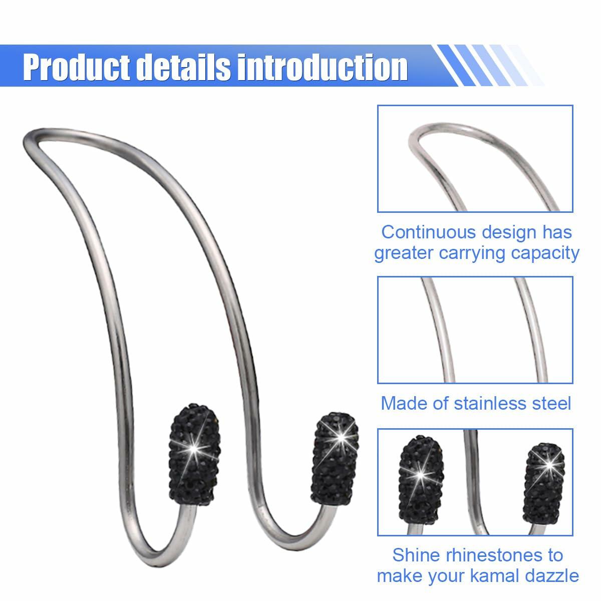 LAINLOY 2PCS Pink Stainless Steel Car Headrest Hook Hangers Organizer