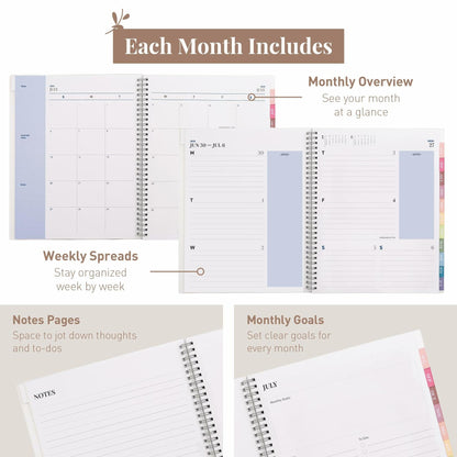 Rileys Academic Planner 2025-2026 Daily Weekly Monthly 8.5x11 Blue