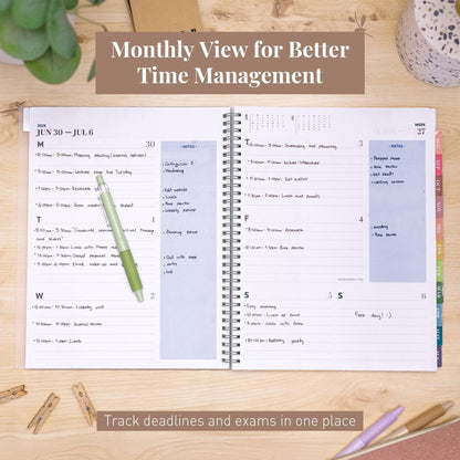 Rileys Academic Planner 2025-2026 Daily Weekly Monthly 8.5x11 Blue