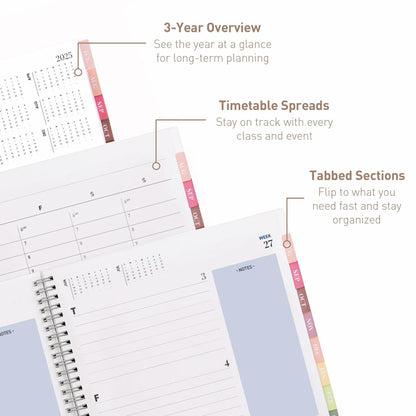 Rileys Academic Planner 2025-2026 Daily Weekly Monthly 8.5x11 Blue