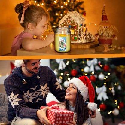 Tioncy Christmas Scented Candle Gift Set 68oz 4 Pcs Apple Cookies Mint