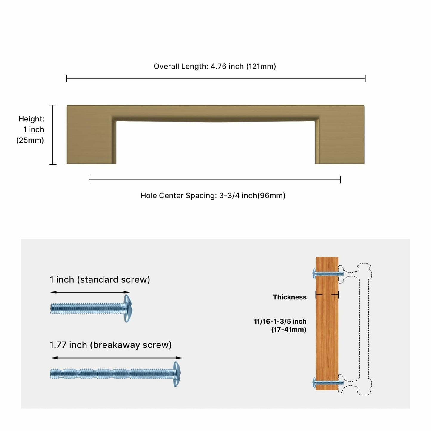 Haliwu 10 Pack Cabinet Handles 3-3/4 Inch Hole Center Champagne Bronze