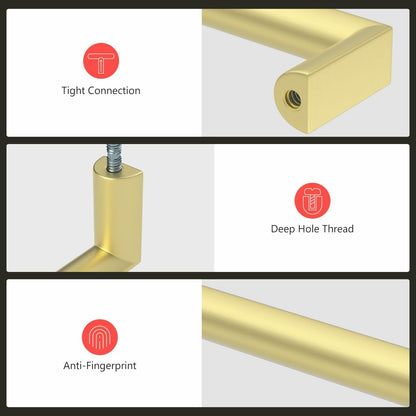 homdiy 10Pack 5in Matte Black Cabinet Handles 128mm Hole Centers