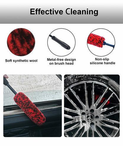 YILANBON Wheel Brush Soft Dense Fibers Car Rim Clean 2PCS