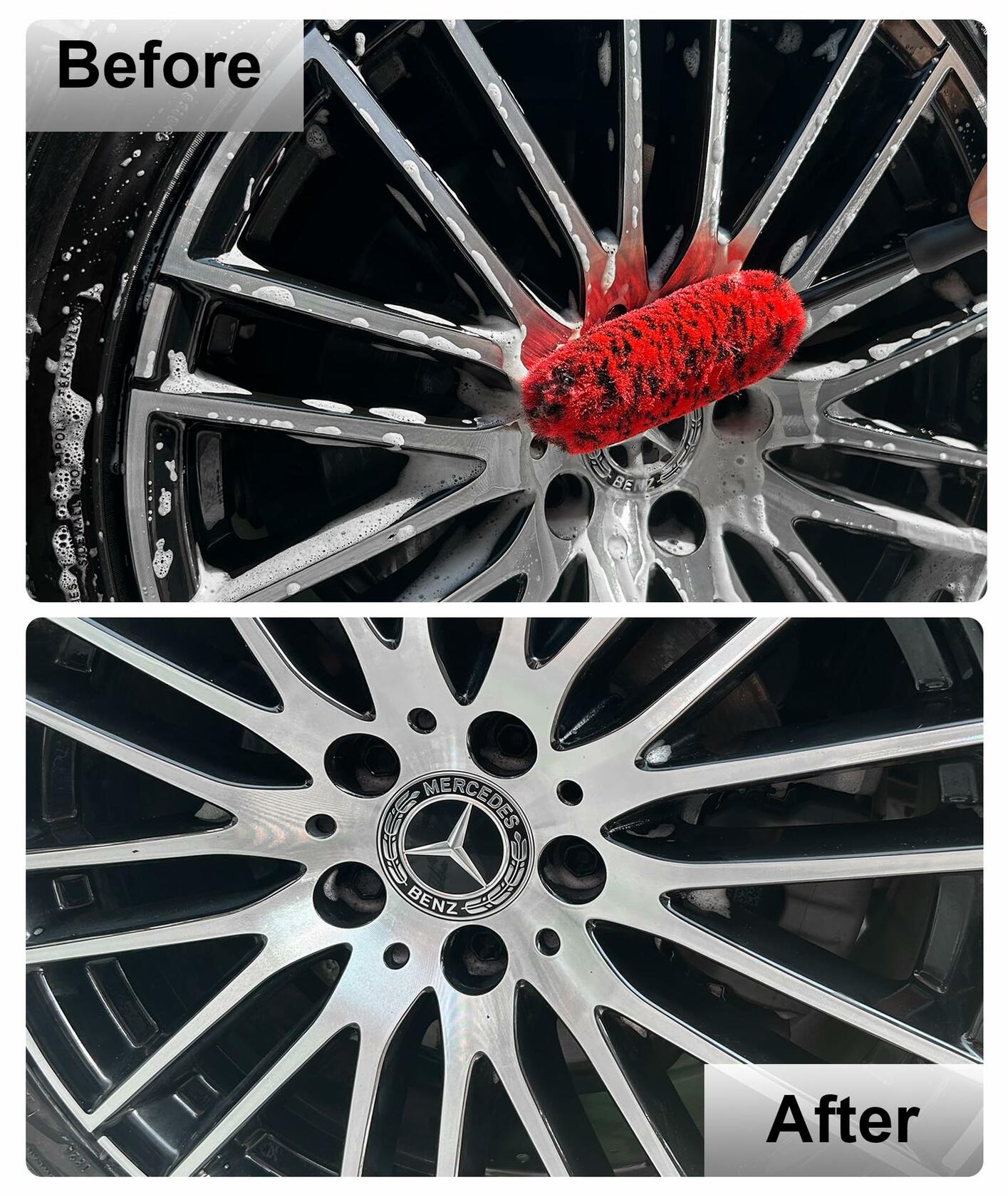 YILANBON Wheel Brush Soft Dense Fibers Car Rim Clean 2PCS