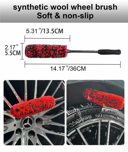 YILANBON Wheel Brush Soft Dense Fibers Car Rim Clean 2PCS
