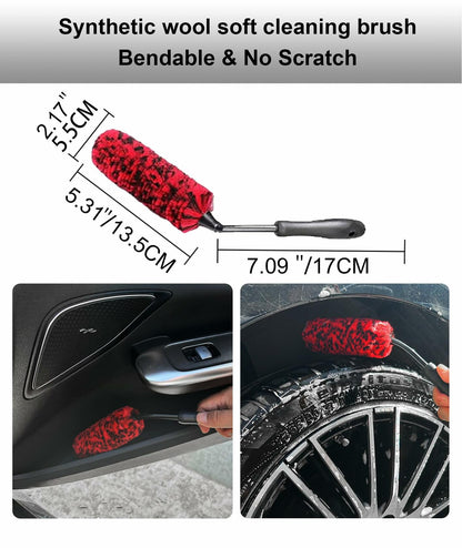 YILANBON Wheel Brush Soft Dense Fibers Car Rim Clean 2PCS