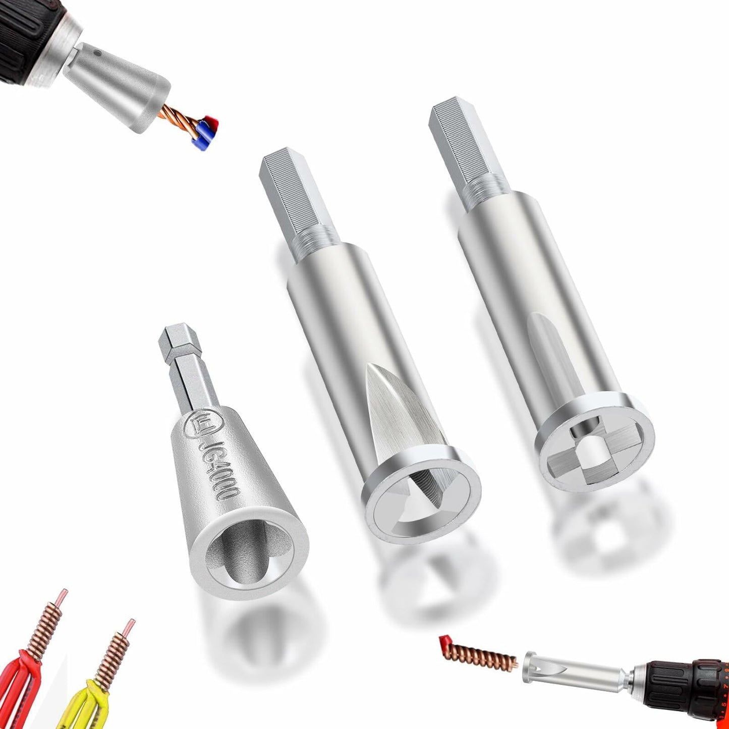 Bvdfgk Wire Twisting Tool for Drill 3Pcs 3 Way 5 Way Electric Cord Stripper