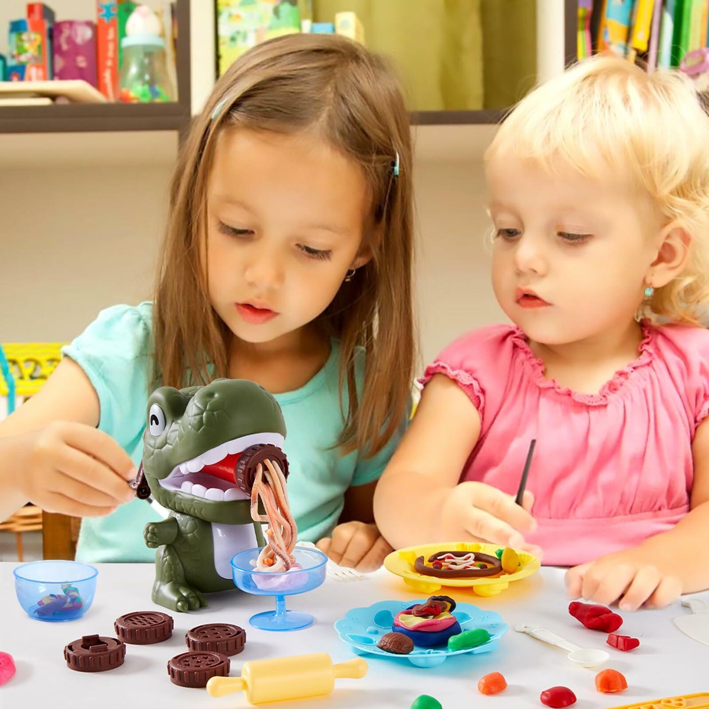Play Dough Dinosaur Set Bulk Pack Noodle Maker Toy Kids Ages 4-8