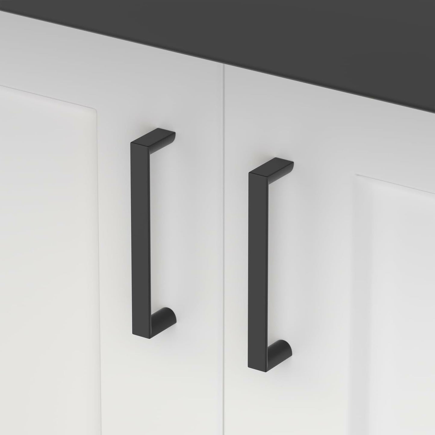 homdiy 25Pack 5in Matte Black Cabinet Handles 128mm Hole Centers