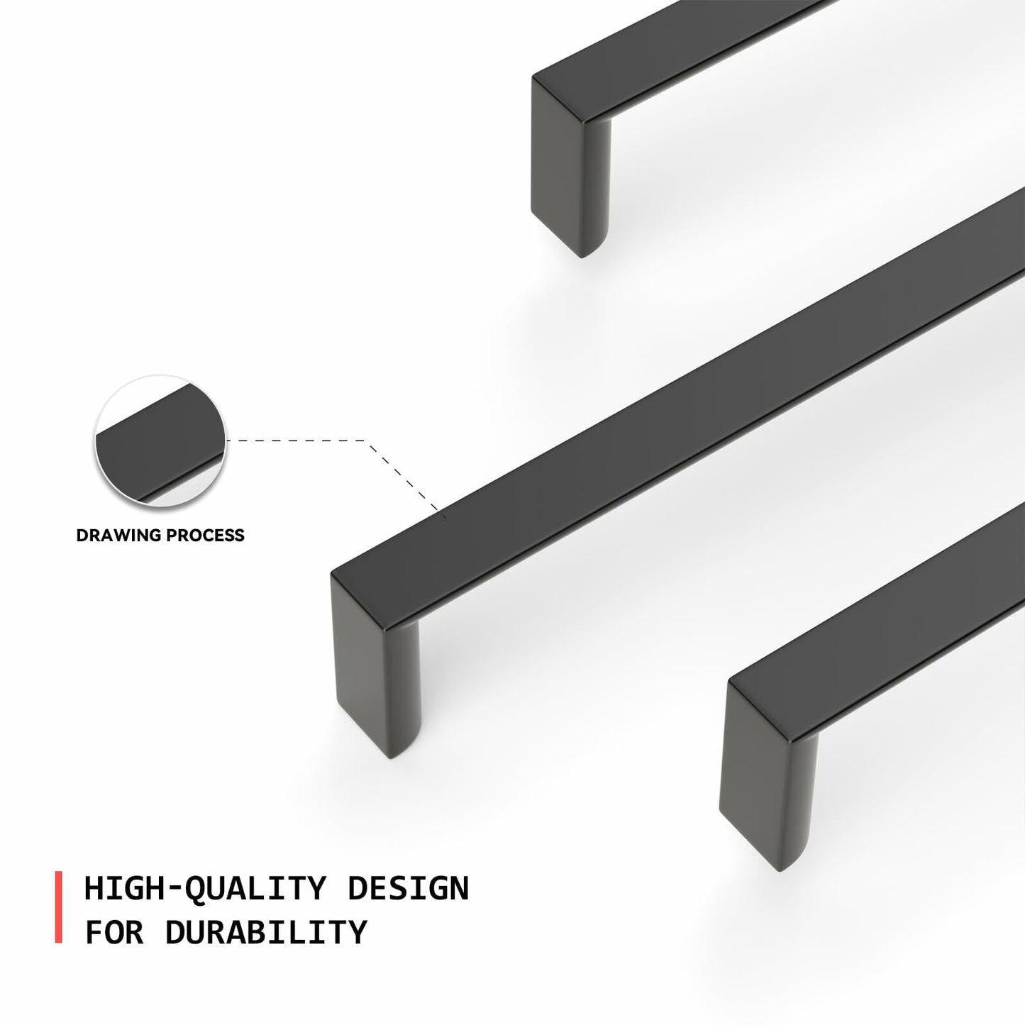 homdiy 25Pack 5in Matte Black Cabinet Handles 128mm Hole Centers