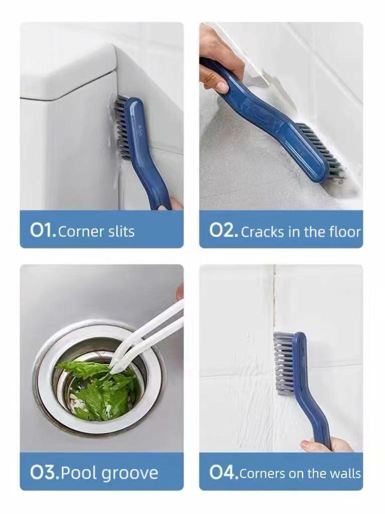 2PCS Window Groove Cleaning Brush V Shape Multifunctional White