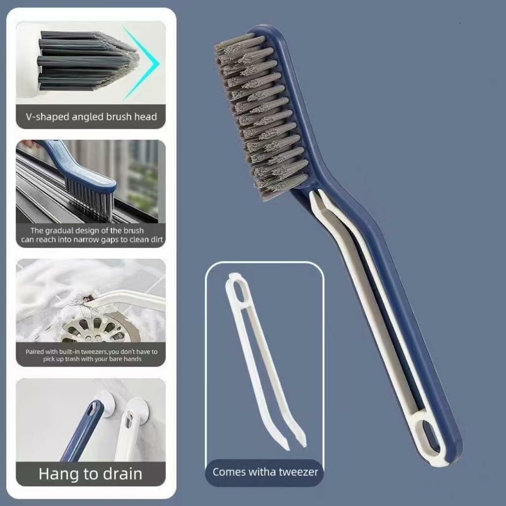 2PCS Window Groove Cleaning Brush V Shape Multifunctional White