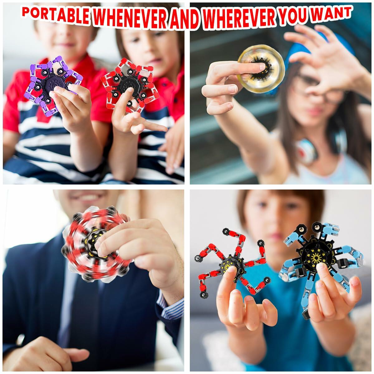 4pcs Deformation Fingertip Gyroscope Toys Stress Relief Fidget Toy Set