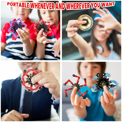 4pcs Deformation Fingertip Gyroscope Toys Stress Relief Fidget Toy Set