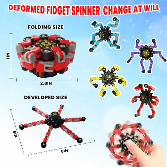 4pcs Deformation Fingertip Gyroscope Toys Stress Relief Fidget Toy Set