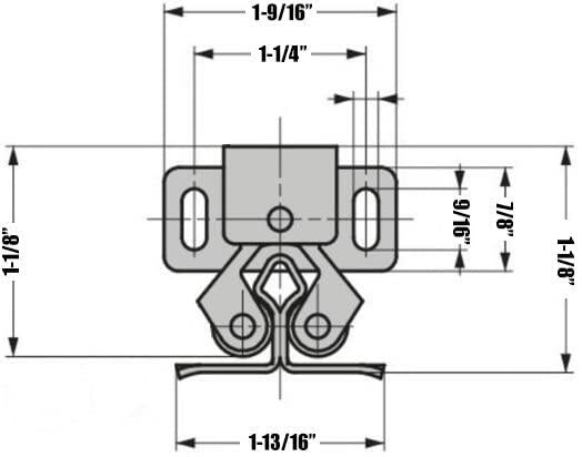 Heavy Duty Double Roller Catch Antique Copper 2 Sets