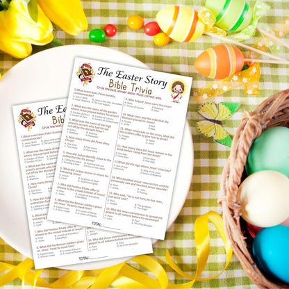 WeMaison Bible Game Cards 20 Pcs Christian Trivia Party Game A02