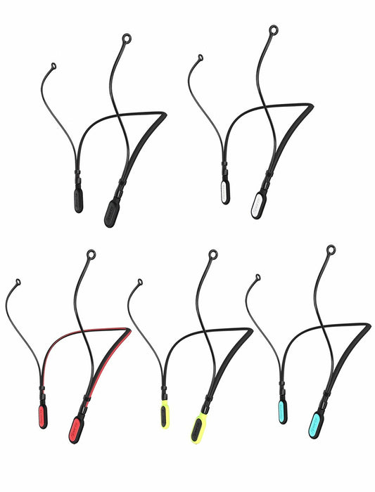 5 Pack Earplugs Cord Lanyard Neckband Safety Strap Black White Red Yellow Cyan