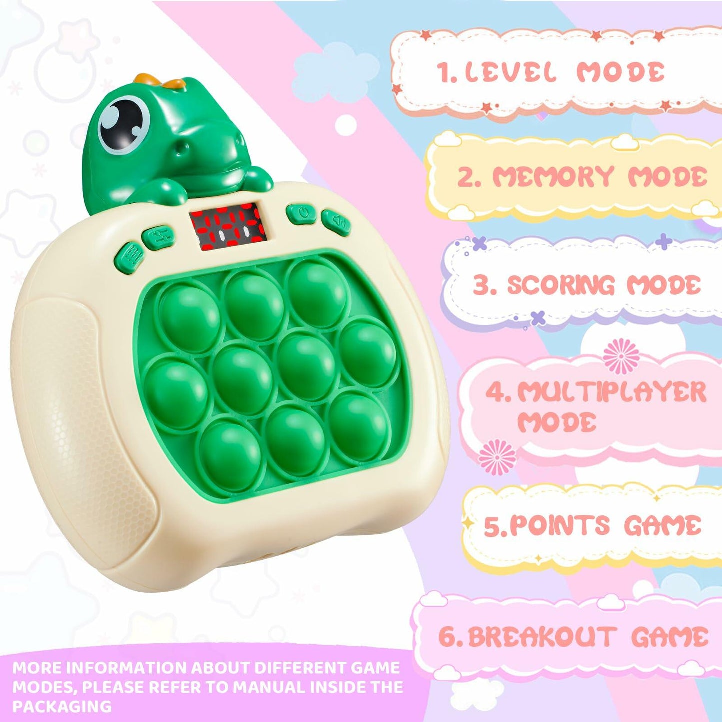 Upgraded Handheld Quick Push Game Sensory Fidget Toy Kids 6-12 Birthday Gift