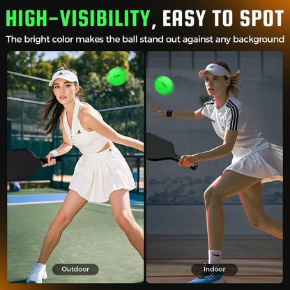 PickPeak Pickleball Balls USAPA Approved 4 or 12 Pack Outdoor P-40 Green