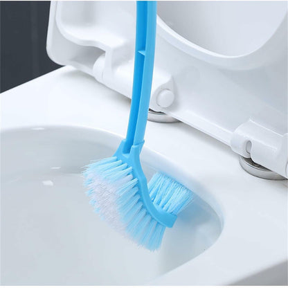 [Like New] Simple Toilet Brush Double Sided Clean Brush with Long Holder Green 1pc