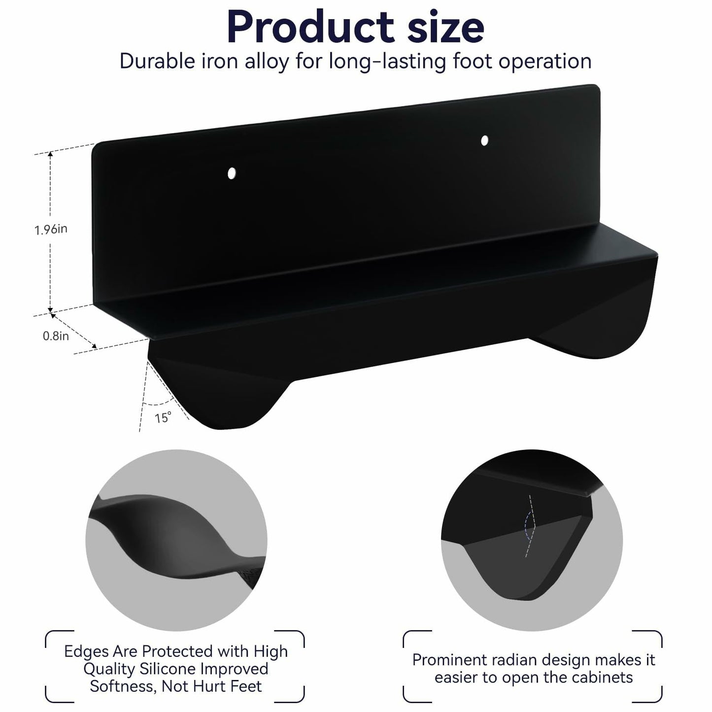 GAODEXIN 3-in-1 Cabinet Foot Pulls 2-Pack Trash Drawer Handle White