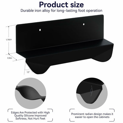 GAODEXIN 3-in-1 Cabinet Foot Pulls 2-Pack Trash Drawer Handle White