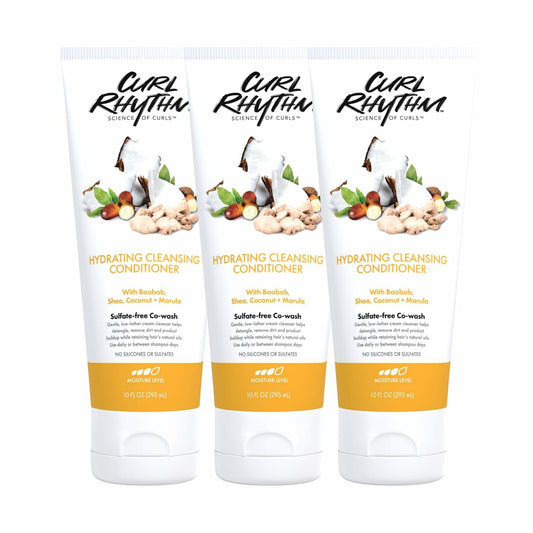 Curl Rhythm Hydrating Cleansing Cowash Conditioner Shea Butter 10oz 3 Pack