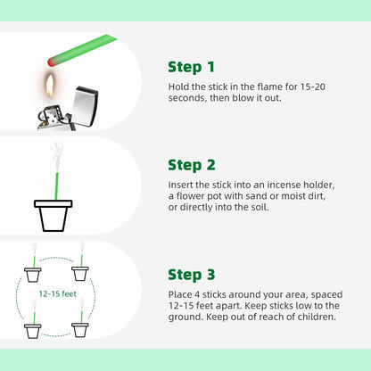 60Citronella Incense Sticks–Natural Lemongrass&Rosemary Oil for Outdoor & Indoor