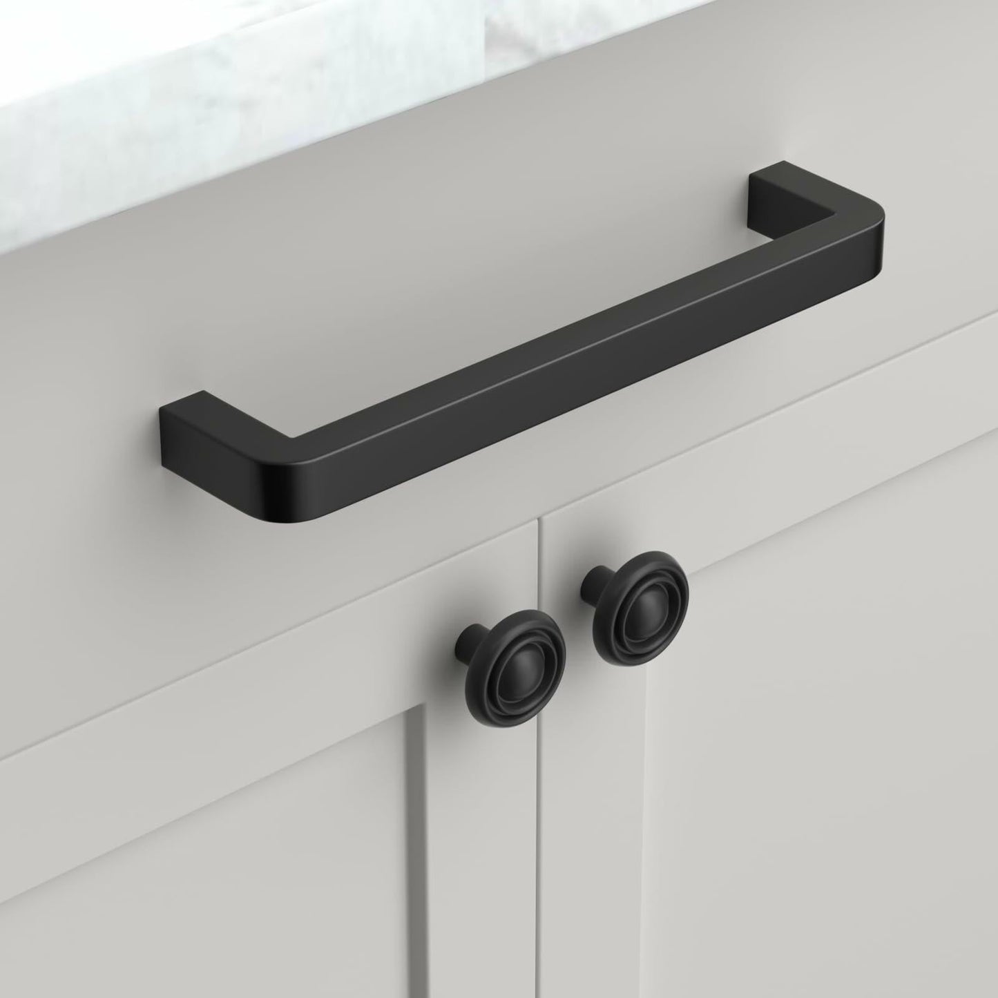 homdiy 25Pack 5in Black Stainless Steel Cabinet Handles Modern Drawer Pulls