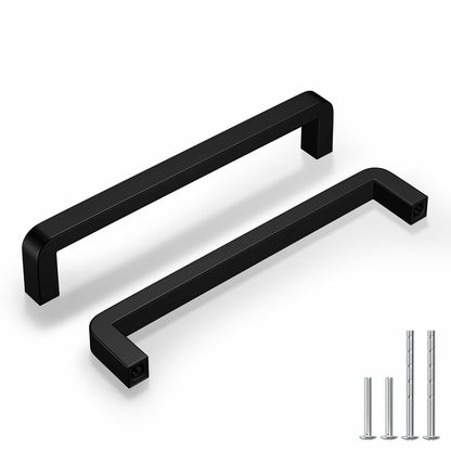 homdiy 25Pack 5in Black Stainless Steel Cabinet Handles Modern Drawer Pulls