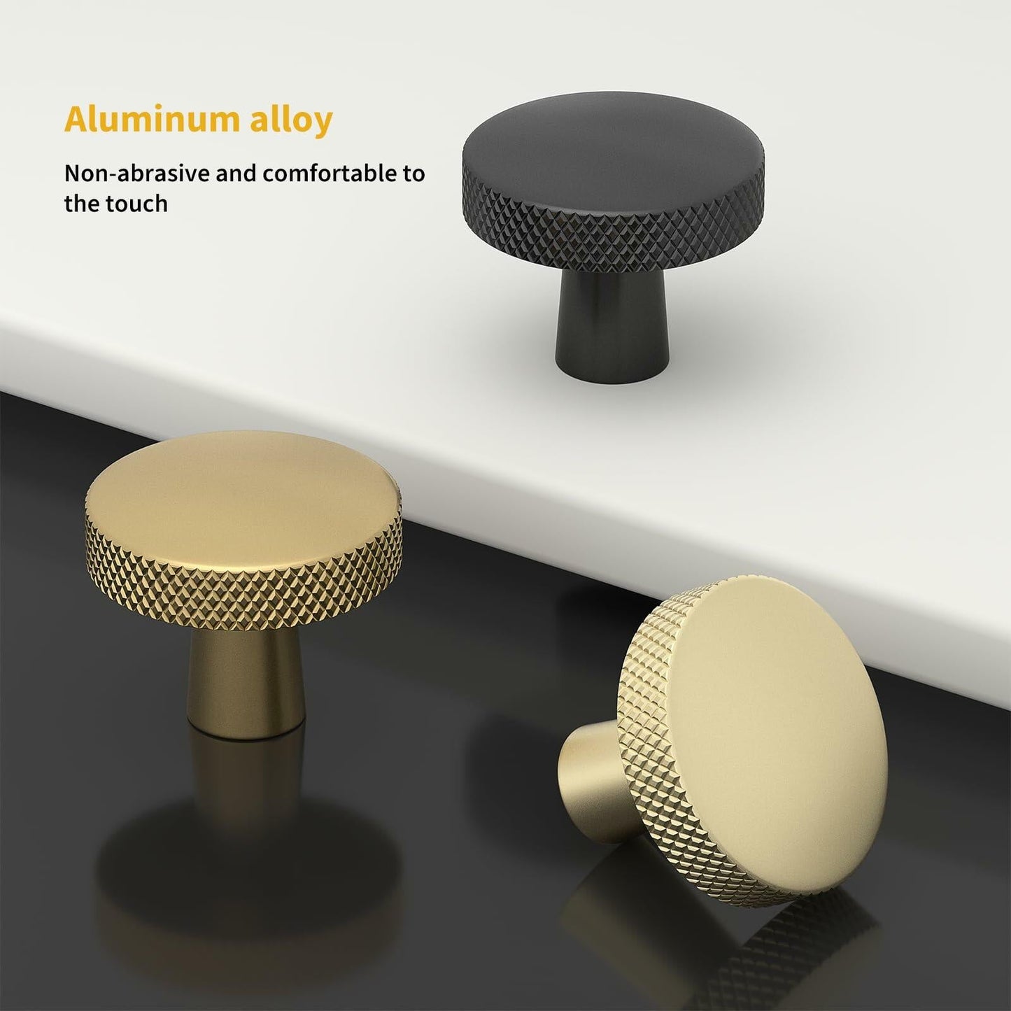 goldenwarm 5 Pack Gold Aluminium Alloy Cabinet Knobs for Drawers