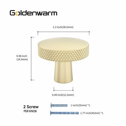 goldenwarm 5 Pack Gold Aluminium Alloy Cabinet Knobs for Drawers