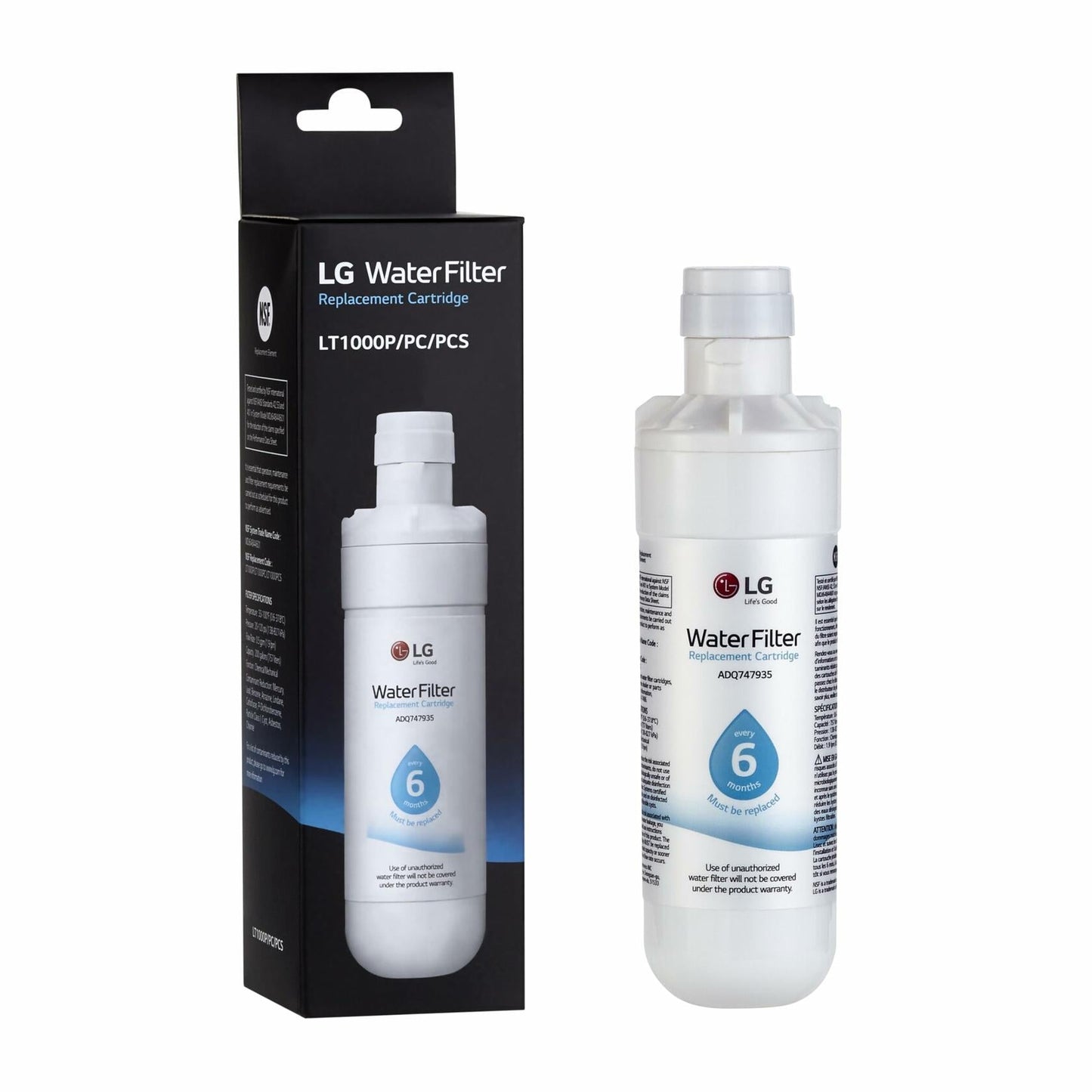 [Like New] LG LT1000P Refrigerator Water Filter 6 Month 200 Gallon Capacity White