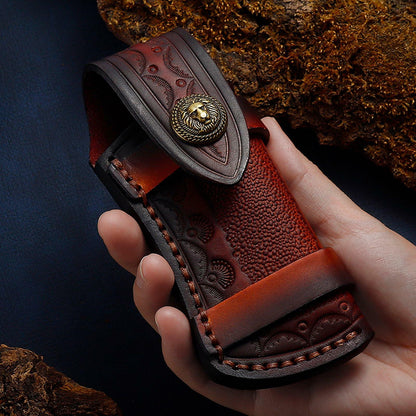 Straight Leather Folding Knife Sheath Universal Edge Guard Outdoor Camping S