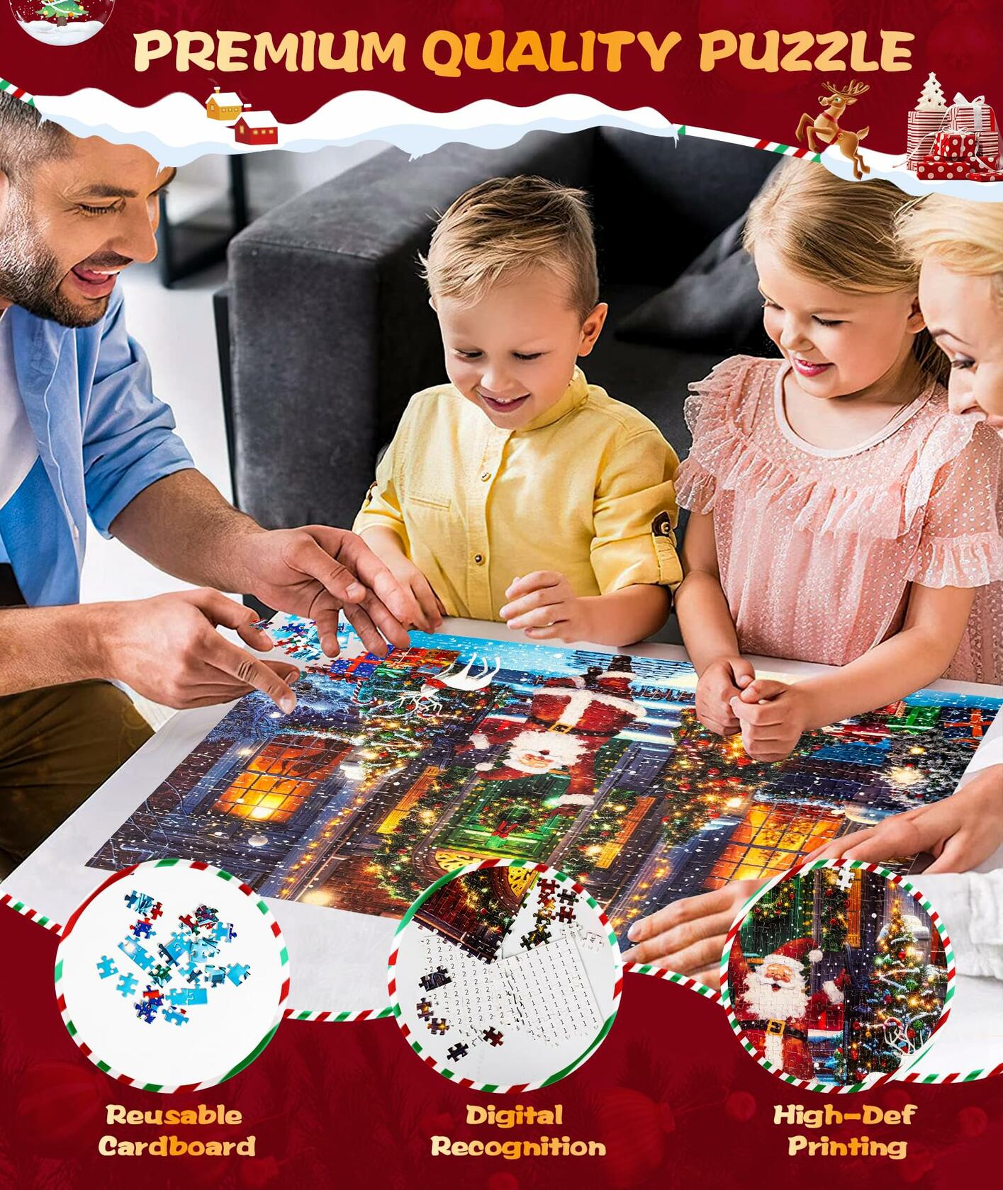 Protado 2025 Christmas Advent Calendar Puzzle 1008 Pieces 27.5x19.7in