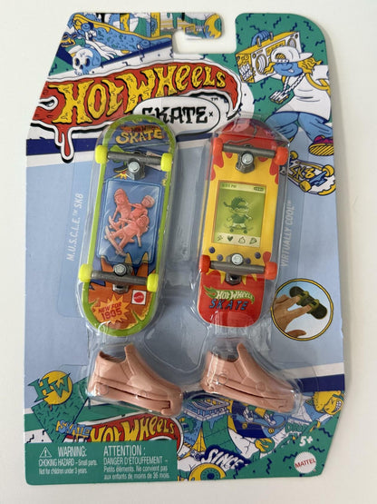 Hot Wheels Skate Miniature Finger Skateboard Set 2 Pack with Accessories