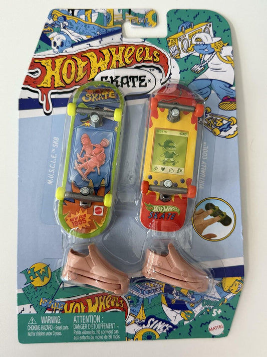 Hot Wheels Skate Miniature Finger Skateboard Set 2 Pack with Accessories