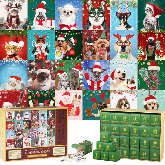 Sibosen 2024 Polar Christmas Puzzle Advent Calendar 1008 Pieces Style-02