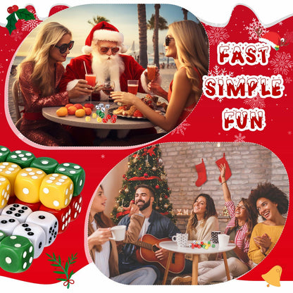 Shappy Christmas Party Dice Game Set 4 Sets 4 Colored Dice Storage Box 4 Players