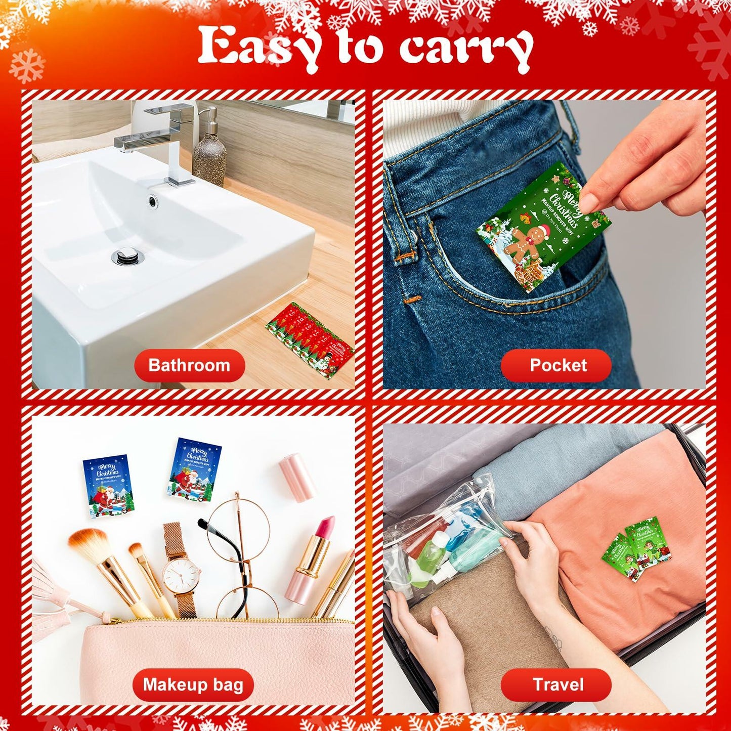 [Like New] Heigble 100 Pcs Makeup Remover Wipes Individually Wrapped Facial Cleansing