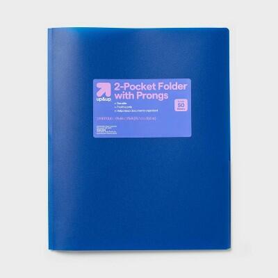 up & up 2 Pocket Plastic Folder with Prongs Blue