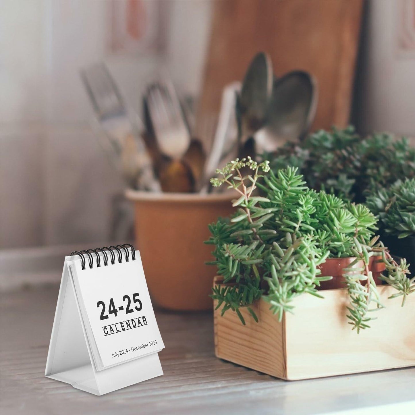 Light House Mini Desk Calendar 2024-2025 White July 2024-Dec 2025
