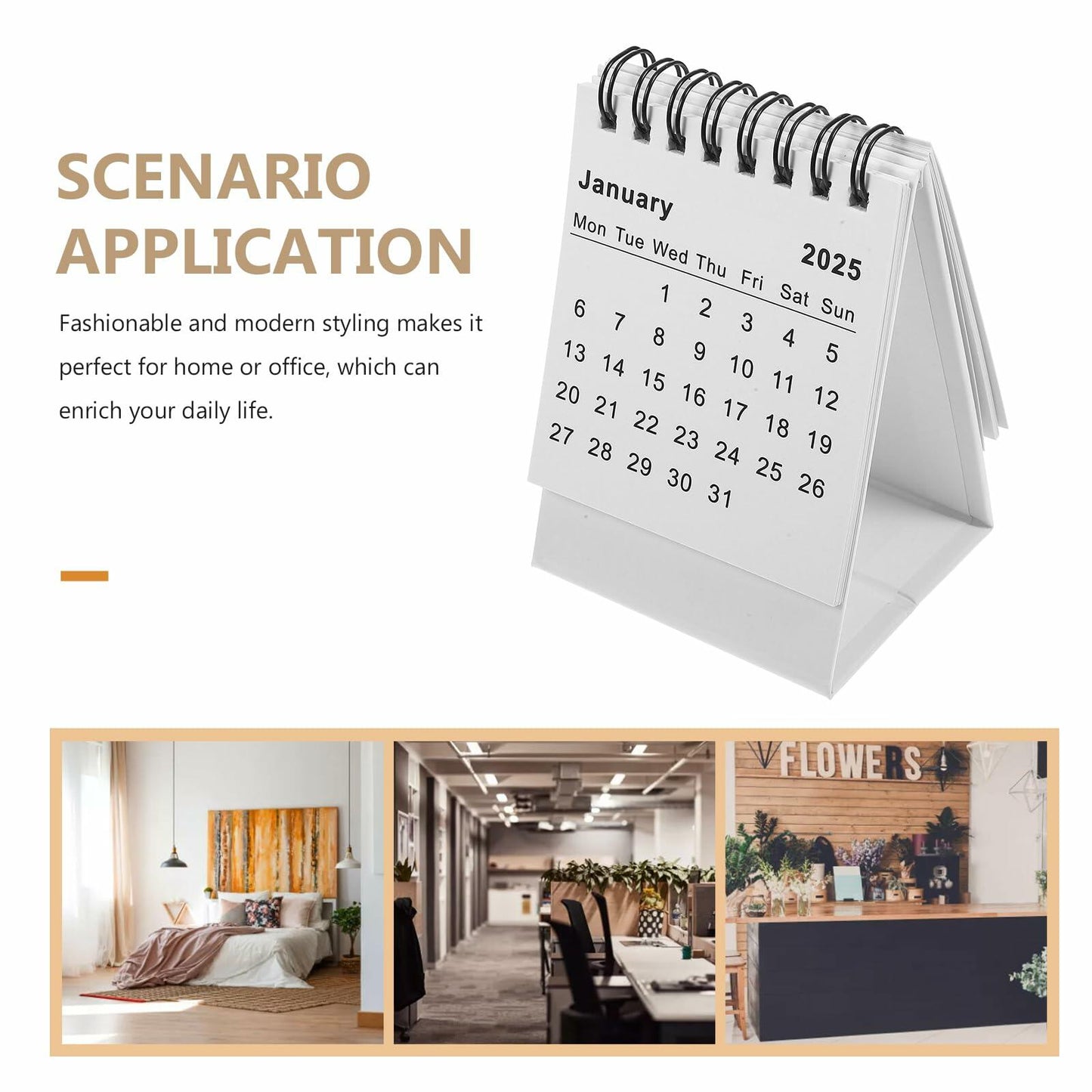 Light House Mini Desk Calendar 2024-2025 White July 2024-Dec 2025